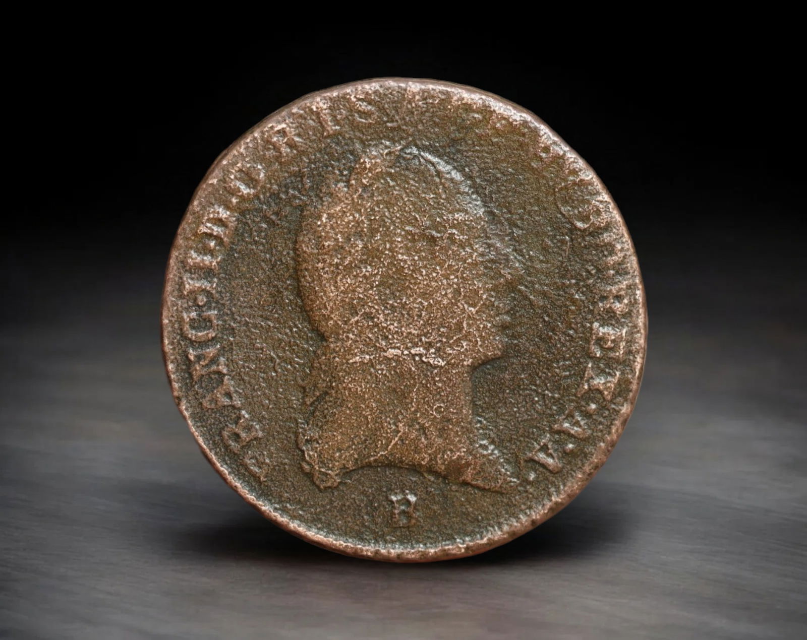 AUSTRIA: Francis II - Copper 1 Kreuzer Coin, 1800 B Karlsburg Mint (22mm, 4g) (1 of 2)