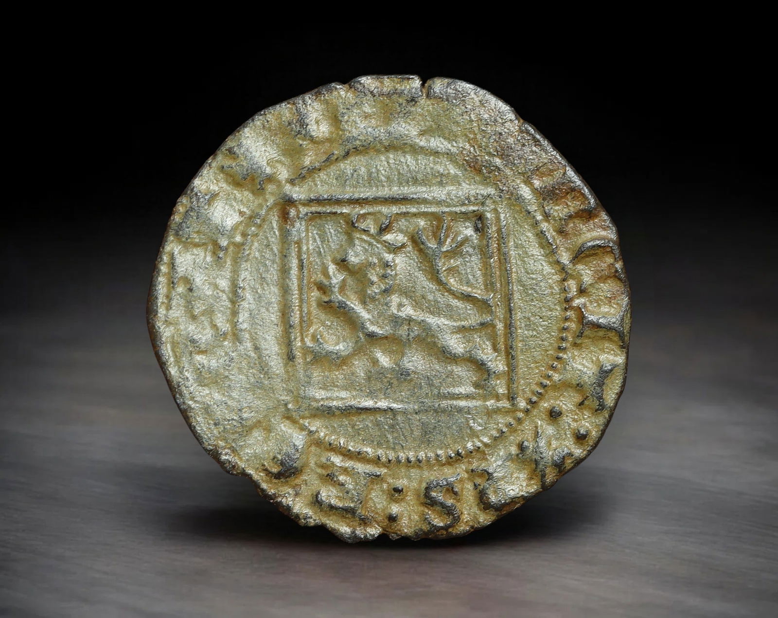 SPAIN: Henry IV of Castile - Billon Dinero Coin, Burgos Mint, c.1454-1474 (19mm, 0.8g) (1 of 2)