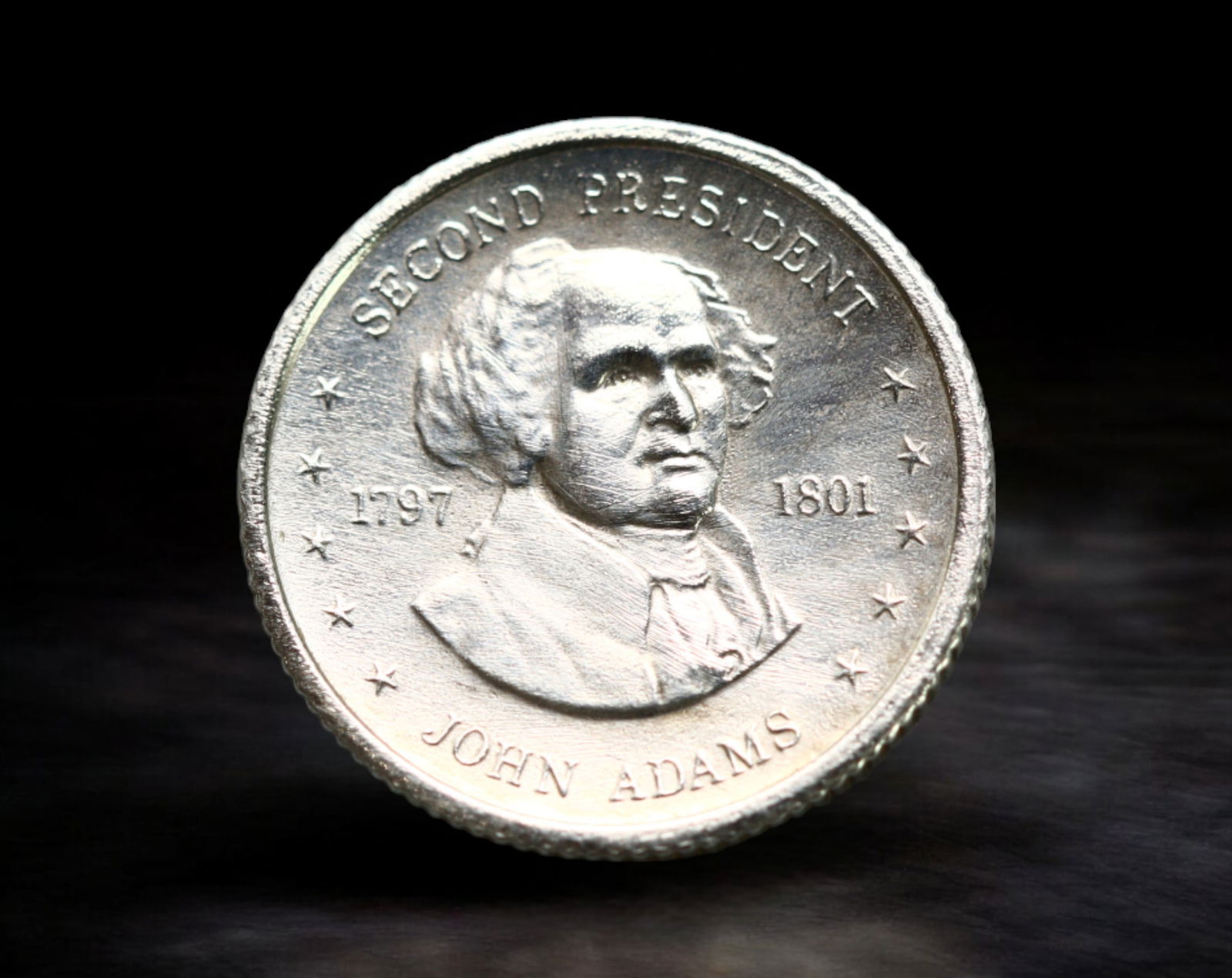 UNITED STATES: John Adams - Silver Presidential Treasury Medal, Franklin Mint, 1967-1970 (10mm, (1 of 2)