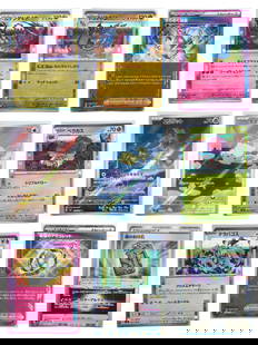 Pokemon: 9x Holo/Trainer/Tech Lot - Secret Trainers & Set Completers, SV Series JP: This specialized 9-card Japanese lot focuses on holo-rare support, Secret Rare Trainers, and collectible set pieces ideal for Scarlet & Violet era completionists. Leading the lineup are two high-appea