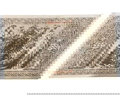 GERMANY: Imperial Period - 1000 Mark Banknote, 21 April 1910 Berlin Issue: A grand symbol of Imperial Germany's financial might, this 1000 Mark banknote was issued in Berlin on 21 April 1910, near the height of the German Empire's industrial and geopolitical influence. The o