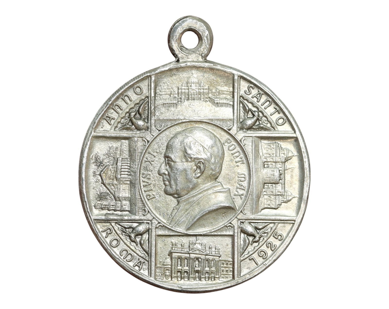 VATICAN: Pius XI - Silvered Bronze Medal, Jubilee Year Rome 1925 (26mm) (1 of 3)