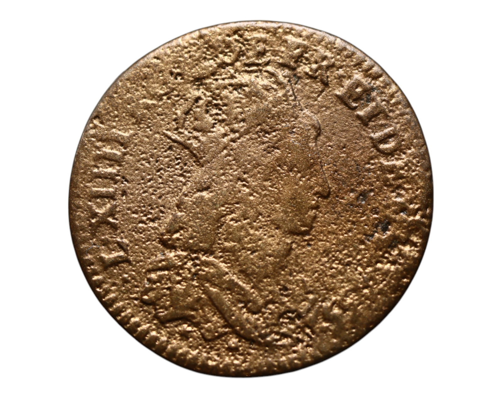 FRANCE: Louis XIV - Sovereign Authority Copper Liard Coin, 1656 B Rouen Mint, 22mm (1 of 3)