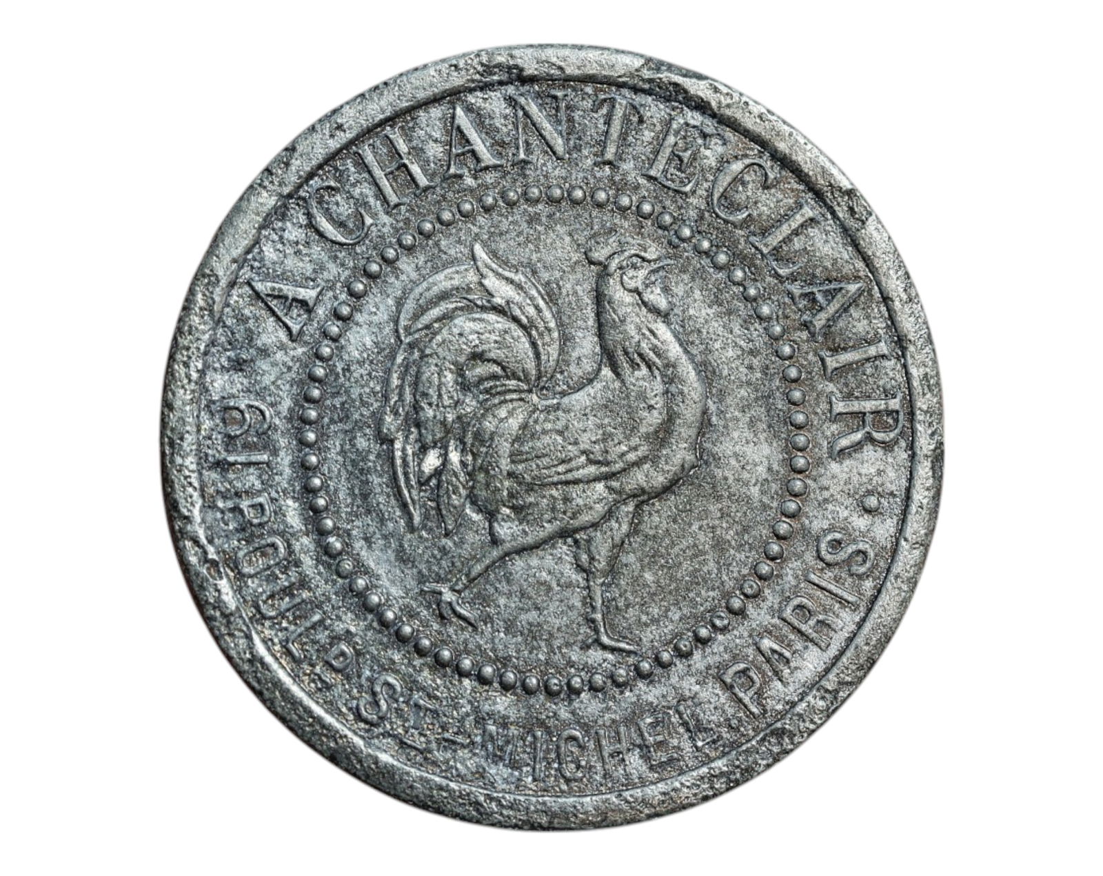 FRANCE: A Chanteclair - Parisian Phonograph Token "Bon Pour Une Audition", early 20th Century, 27mm (1 of 3)