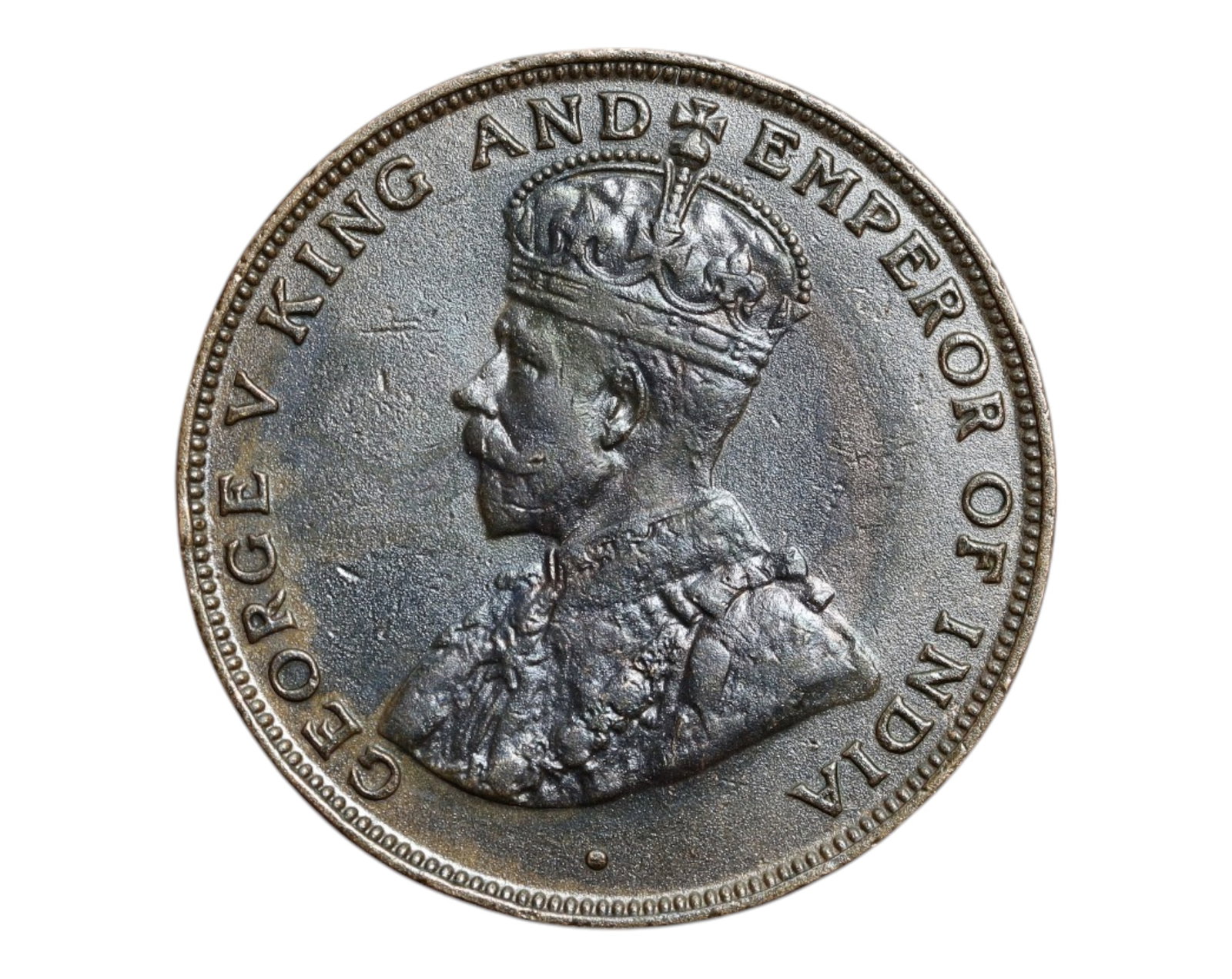 HONG KONG: George V - One Cent Coin, 1924 (28mm): Struck during the reign of King George V, this 1924 Hong Kong One Cent coin exemplifies the enduring influence of British imperial rule in East Asia. The obverse presents a regal left-facing bust of G