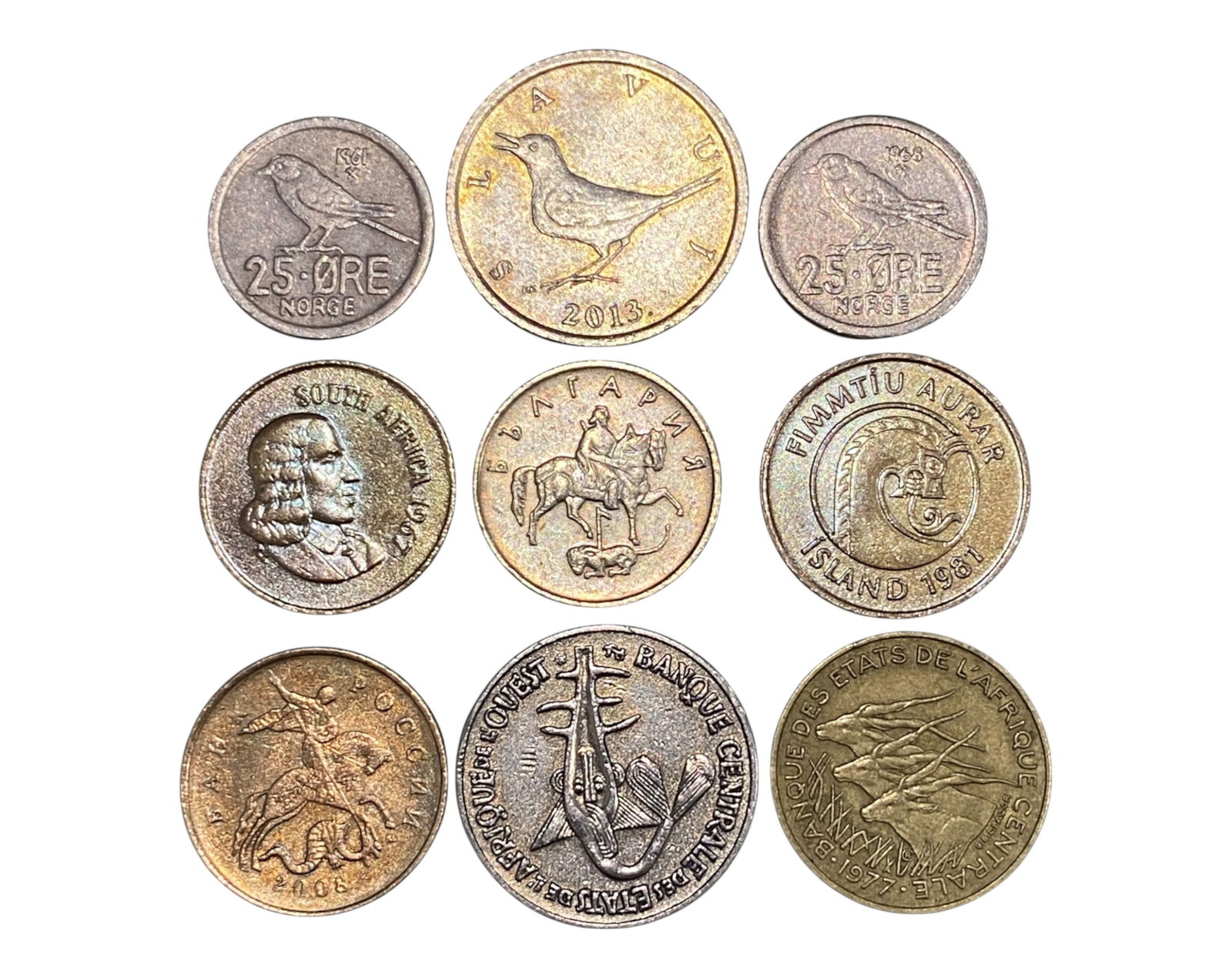 WORLD: Compact Icons - Global Mini-Denomination Coin Selection, Various Nations, 17-22mm (9pcs) (1 of 3)