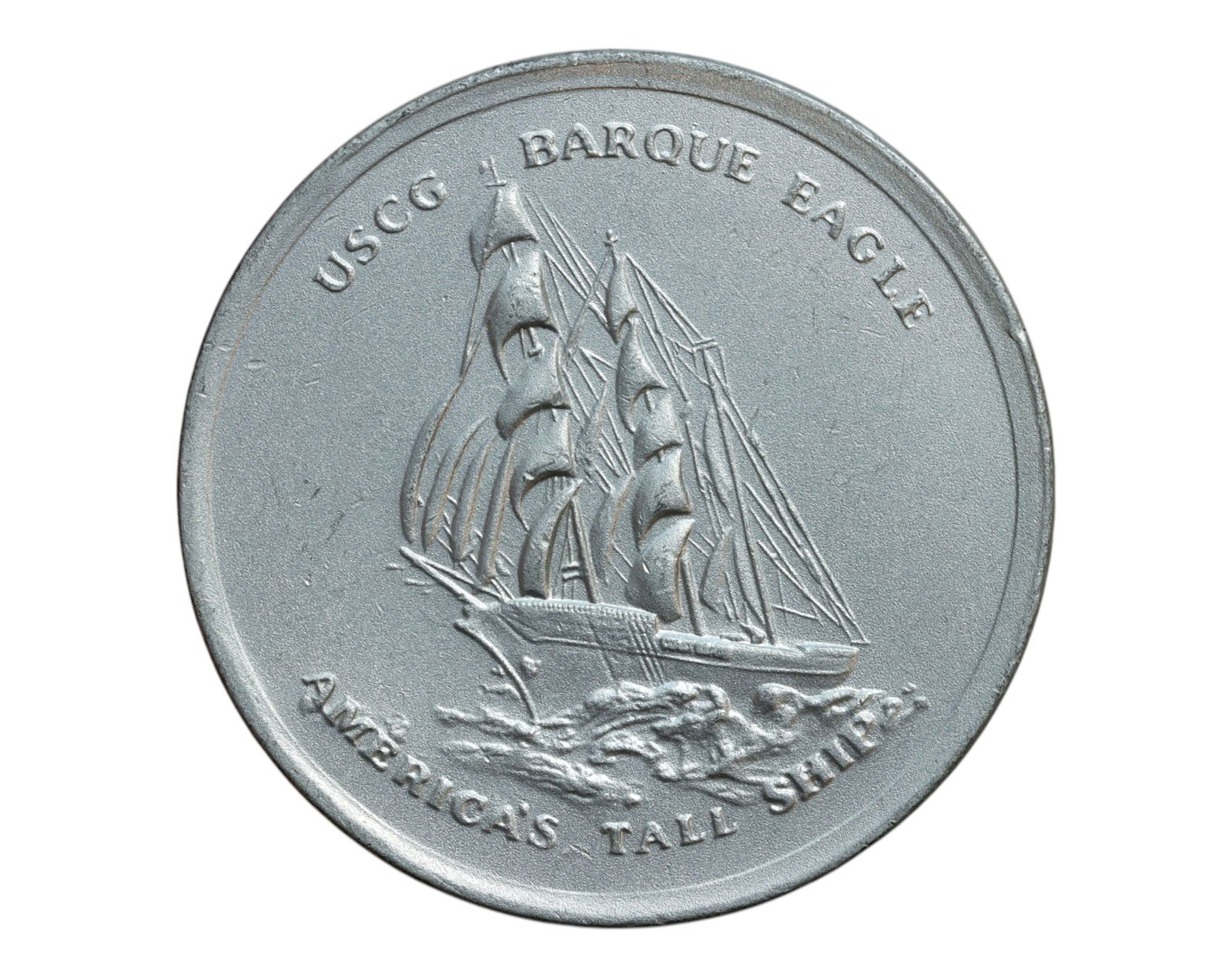 UNITED STATES: USCG Barque Eagle - 200th Anniversary Coast Guard Commemorative Coin, 1990 (38mm) (1 of 3)
