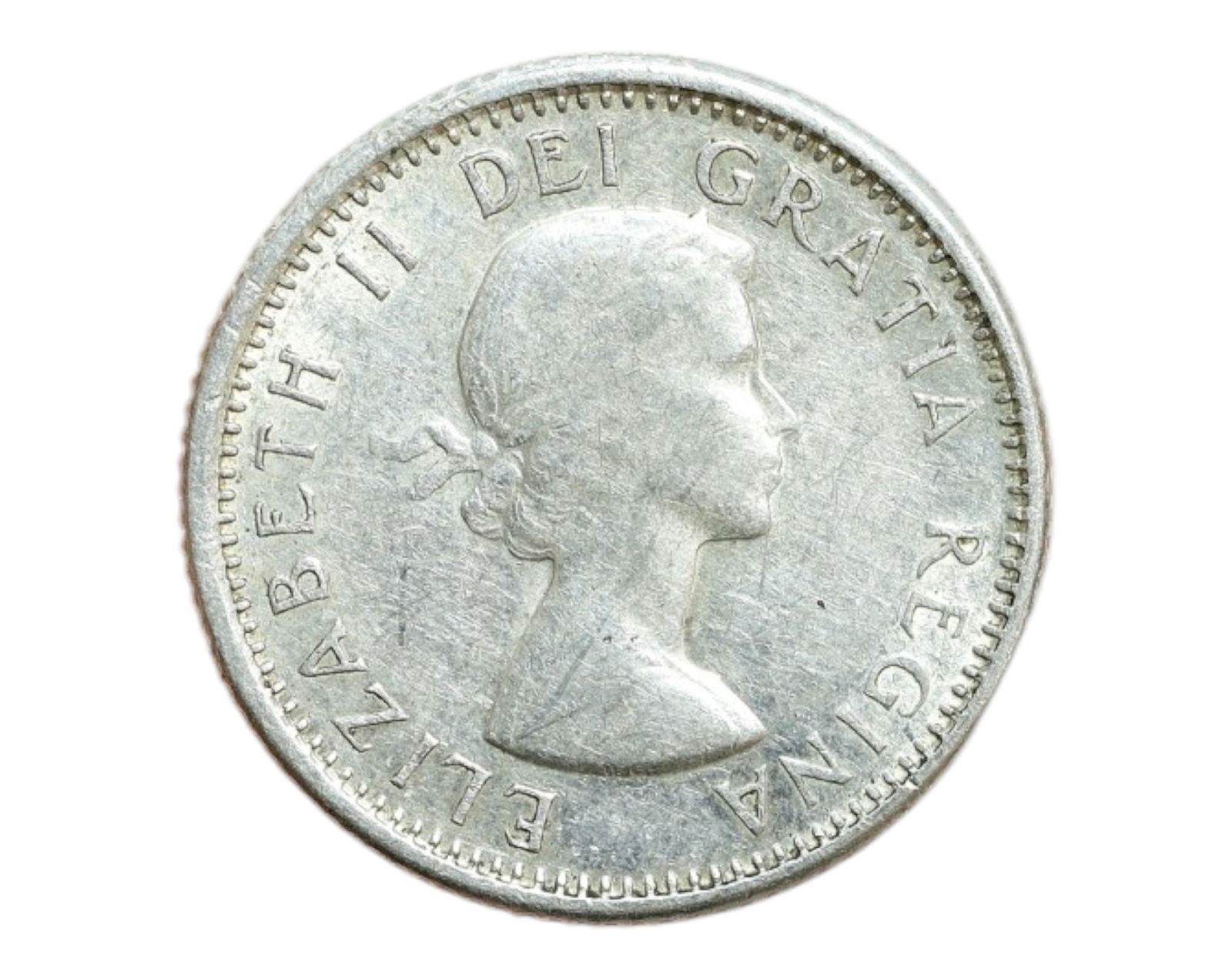 CANADA: Maritime Heritage - Bluenose Schooner 10 Cents Coin, 1963, 18mm: This 1963 Canadian dime showcases the iconic Bluenose schooner, a maritime symbol of speed, resilience, and national pride. With its sails taut against the wind, the vessel reflects Canada's Atlantic