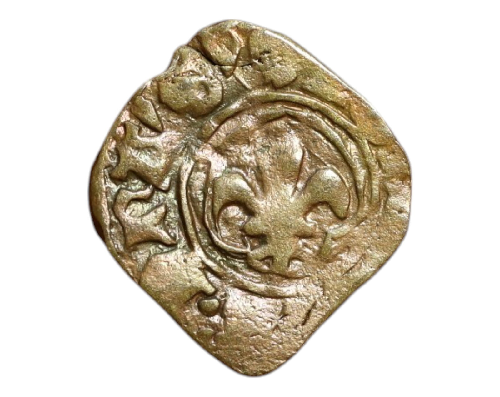 CRUSADER STATES/ANTIOCH: Bohemond IV - Cross of Valor AE Pougeoise Coin, 1201-1216, 11.7mm: Struck during the turbulent era of the Crusader principalities, this bronze pougeoise embodies the tenacity of Latin rule in the eastern Mediterranean. Featuring iconic medieval symbolism, the coin ec