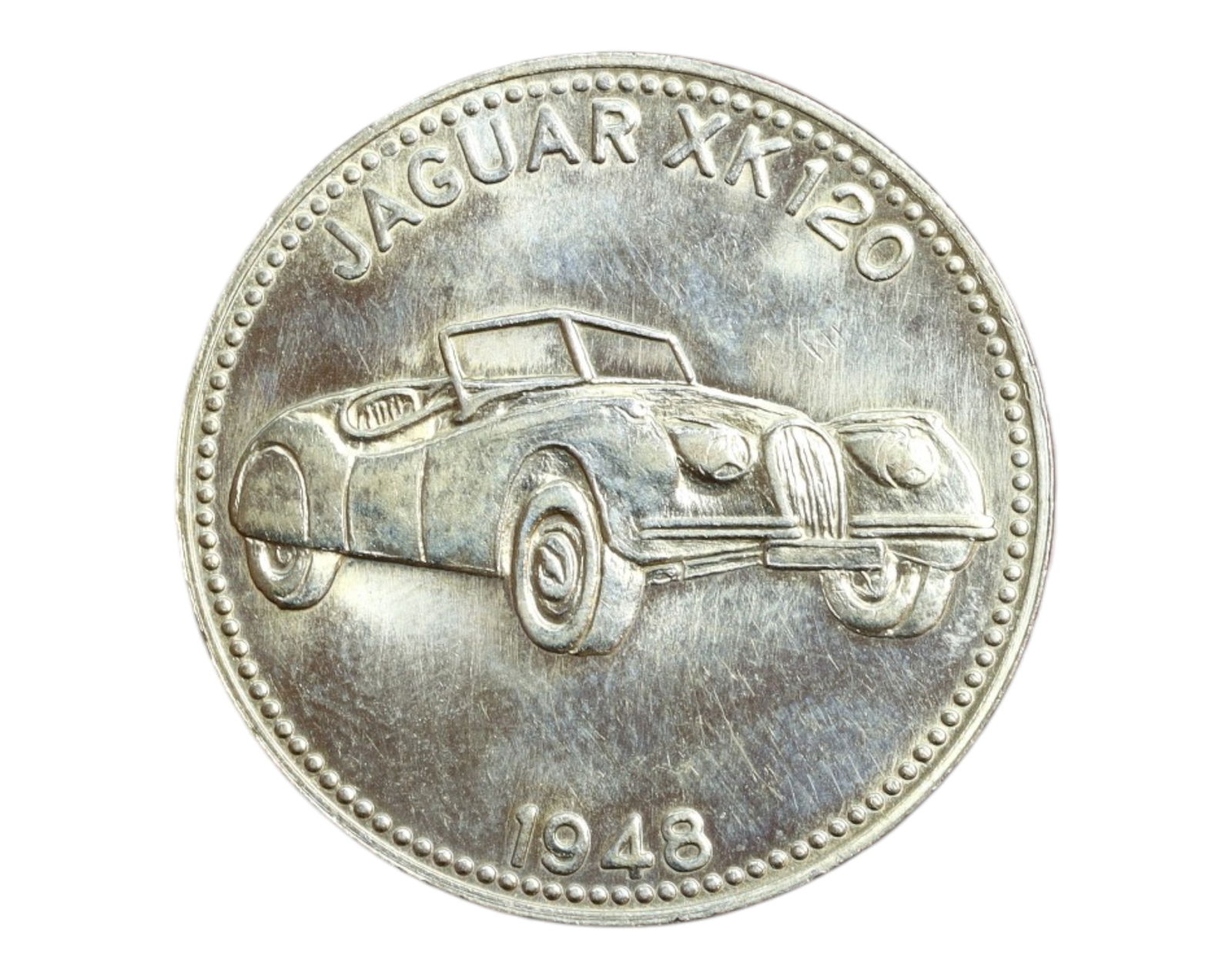 GERMANY: Automotive Icon - Jaguar XK120 "Weltberuhmte Sportwagen" Shell Medal, 1948, 30mm (1 of 3)
