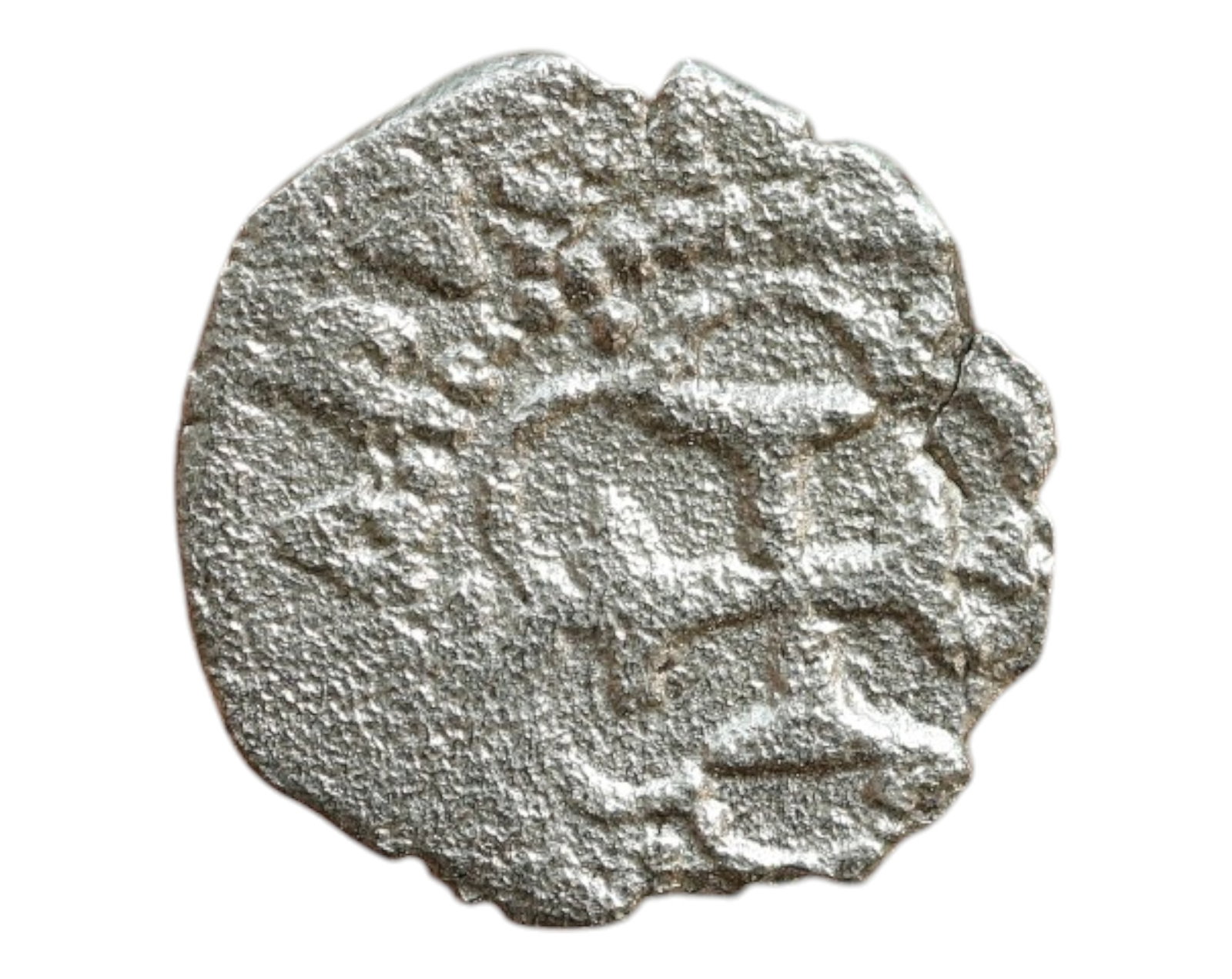 FRANCE/BOURBONNAIS: Feudal Lords - Cross and Monogram Denier Coin, 12th-13th Century, 15mm: Struck amid the fractious feudal landscape of medieval France, this billon denier from Bourbonnais radiates the authority of local lords asserting regional dominance under Christian symbolism. The obv