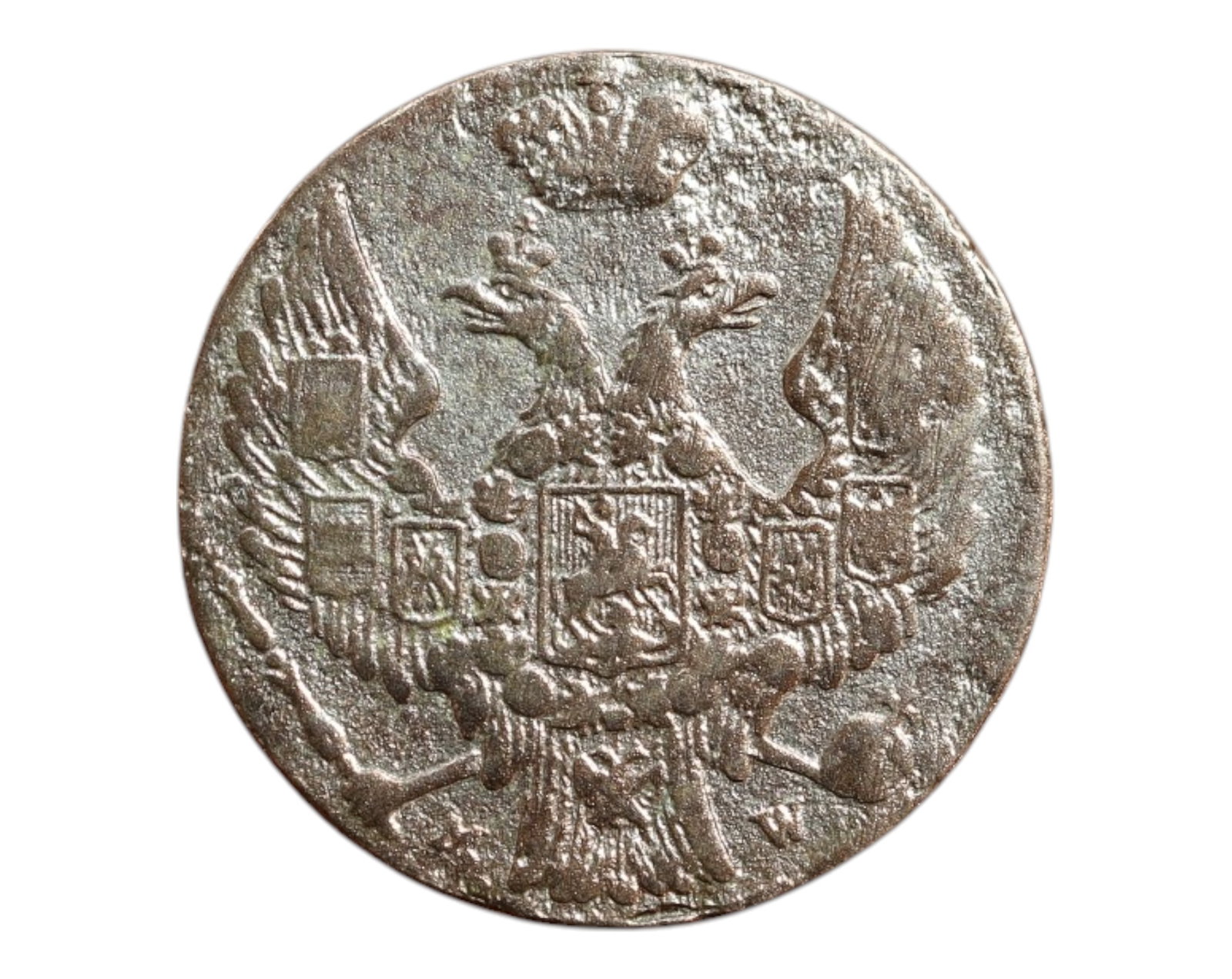 POLAND/RUSSIAN PARTITION: Nicholas I - Imperial Authority 10 Groszy Coin, 1840 MW Warsaw Mint, 19mm: Struck in Warsaw during the turbulent era of Russian domination, this 1840 10 Groszy coin under Nicholas I evokes a poignant chapter in Poland's struggle for sovereignty. The obverse features the gran