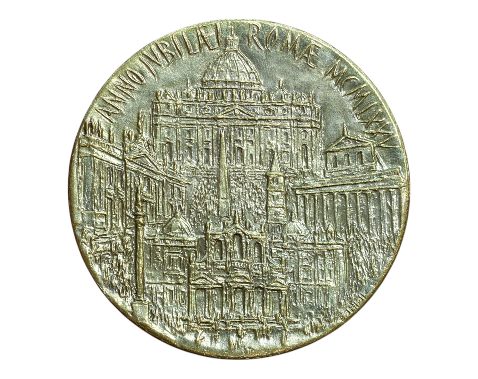 VATICAN CITY: Holy Year Medal - Anno Jubilaei Rome MCMLXXV, 'Ut Unum Sint' Theme, 1975 (35mm): Issued to commemorate the 1975 Holy Year, this 35mm papal medal bears powerful symbolism of Christian unity and renewal. The obverse depicts a deeply expressive image of Christ embracing two men, fram