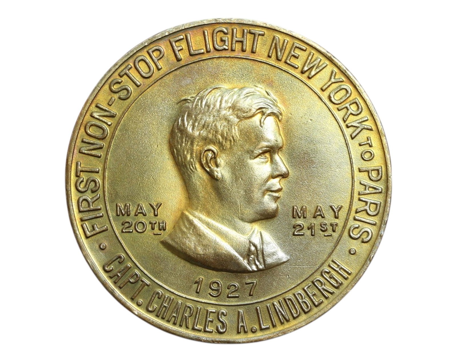 UNITED STATES: Charles A. Lindbergh - First Transatlantic Flight Commemorative Coin, 1927 (32mm) (1 of 3)