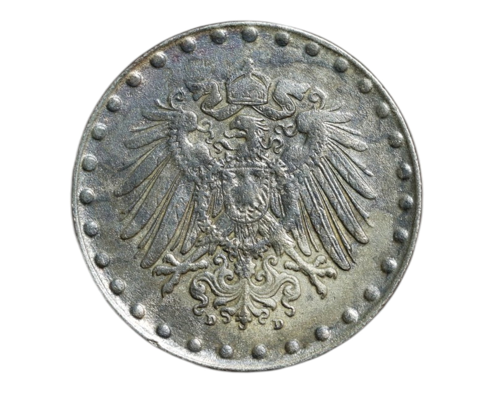 GERMANY/EMPIRE: Wartime Authority - Imperial Eagle 10 Pfennig Coin, 1916 D Munich Mint, 21mm: Struck in 1916 at the height of the First World War, this 10 Pfennig coin from the German Empire channels the gravitas of imperial continuity amidst crisis. The reverse bears the bold denomination enc