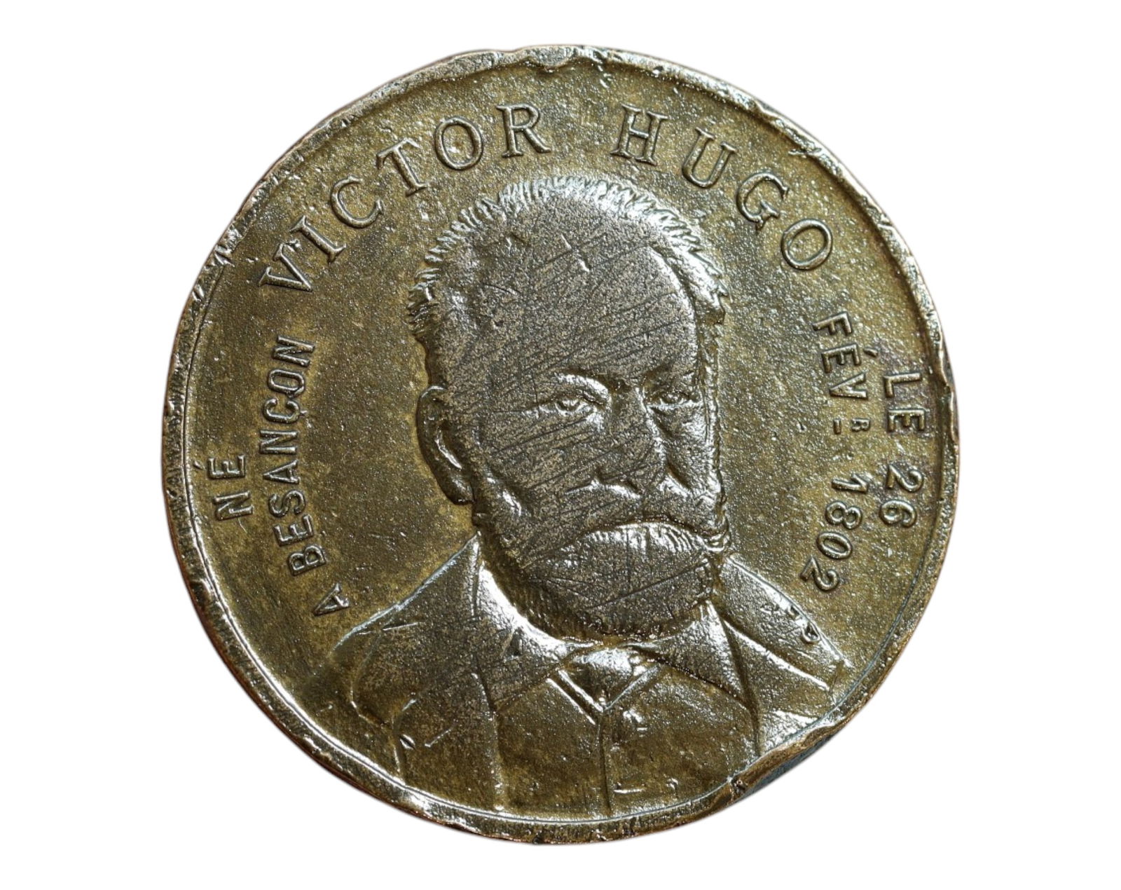 FRANCE: Victor Hugo - Laureate of Liberty Commemorative Coin, 1881, 29mm (1 of 3)