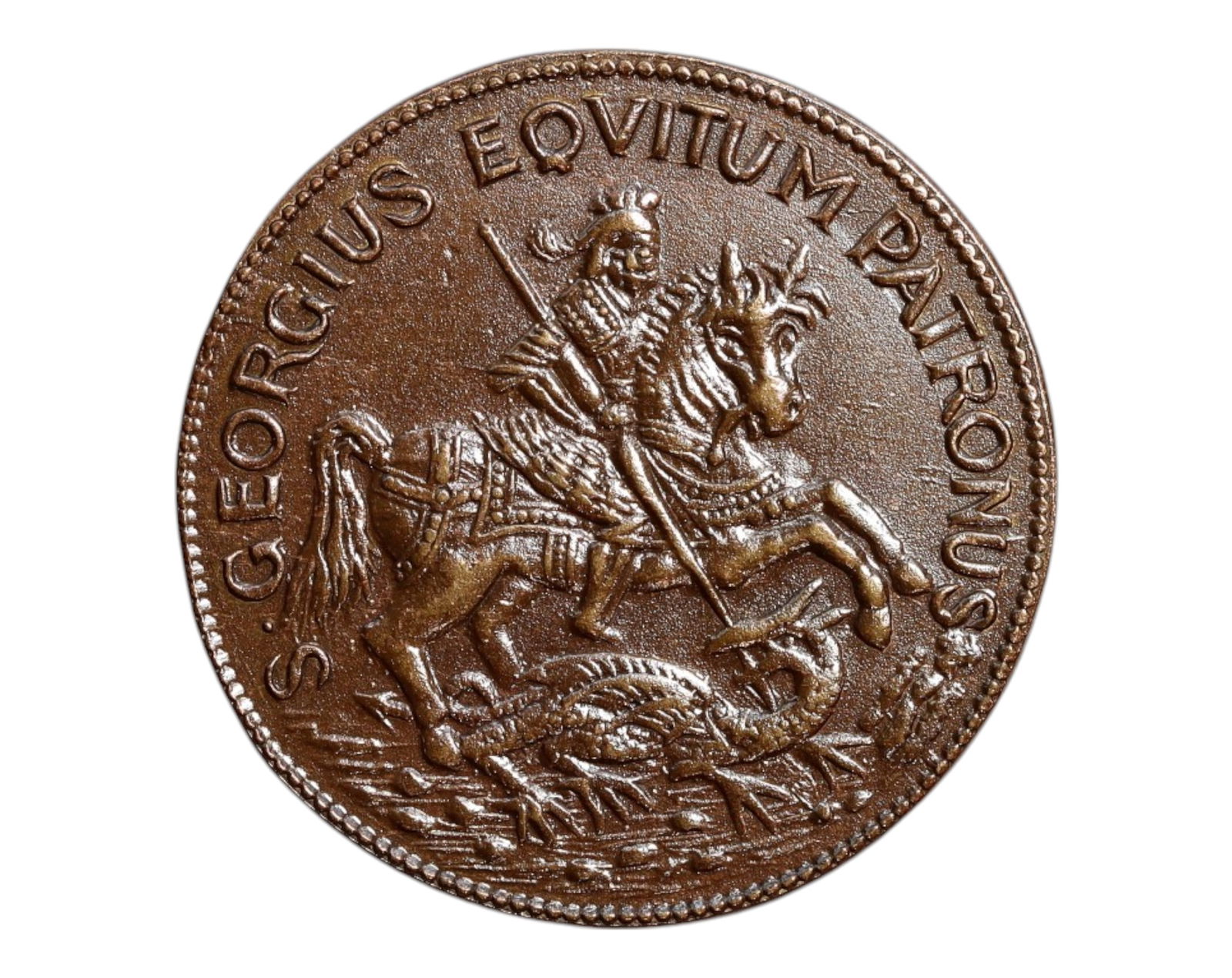 ITALY/PAPAL STATES: St. George and Safe Passage - Religious Medal, c.19th Century, 26mm (1 of 3)