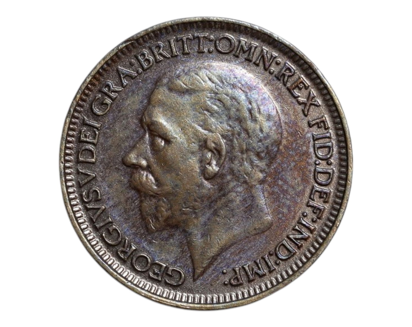 UNITED KINGDOM: George V - Britannia Seated Farthing Coin, 1928, 20mm (1 of 3)