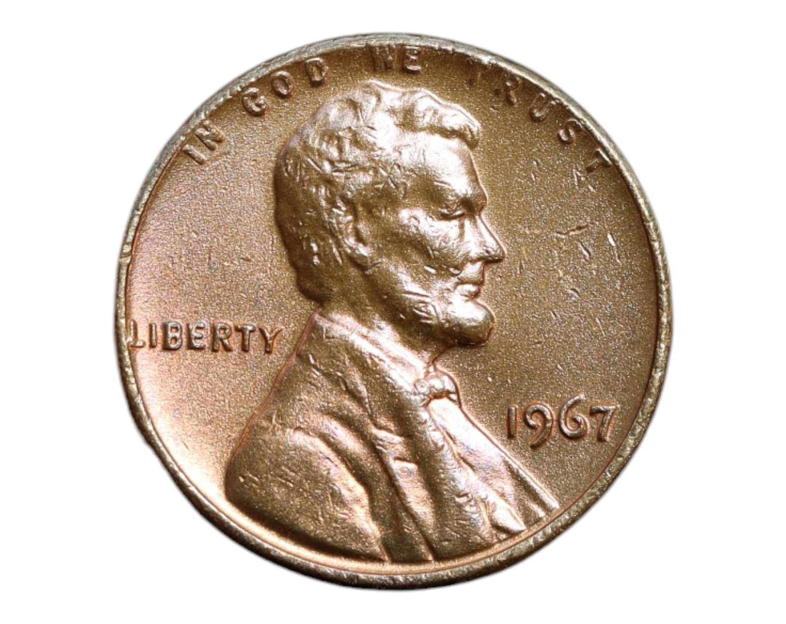 UNITED STATES: Lincoln Memorial - 1 Cent Coin, 1967 (19mm) (1 of 3)