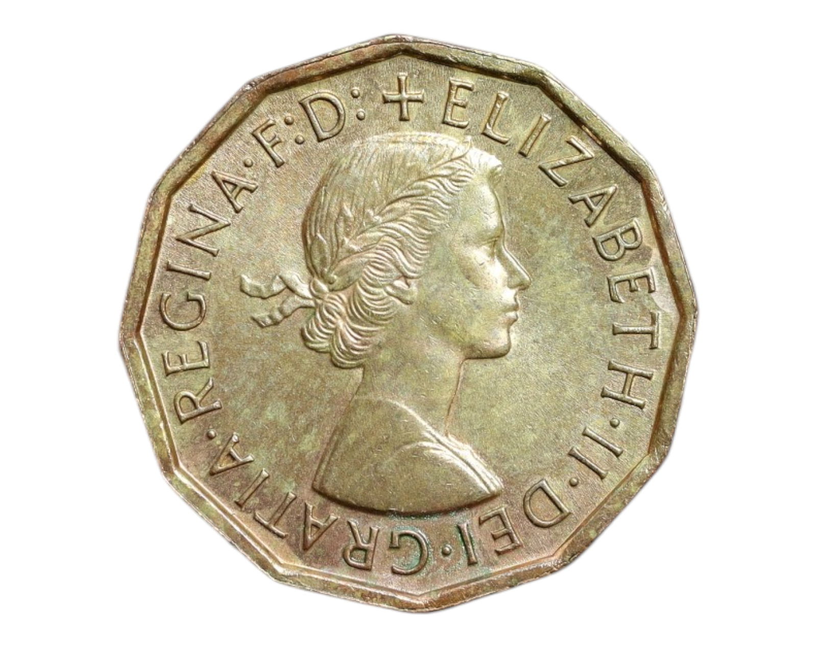 UNITED KINGDOM: Elizabeth II - Crowned Portcullis Threepence Coin, 1967, 22mm (1 of 3)