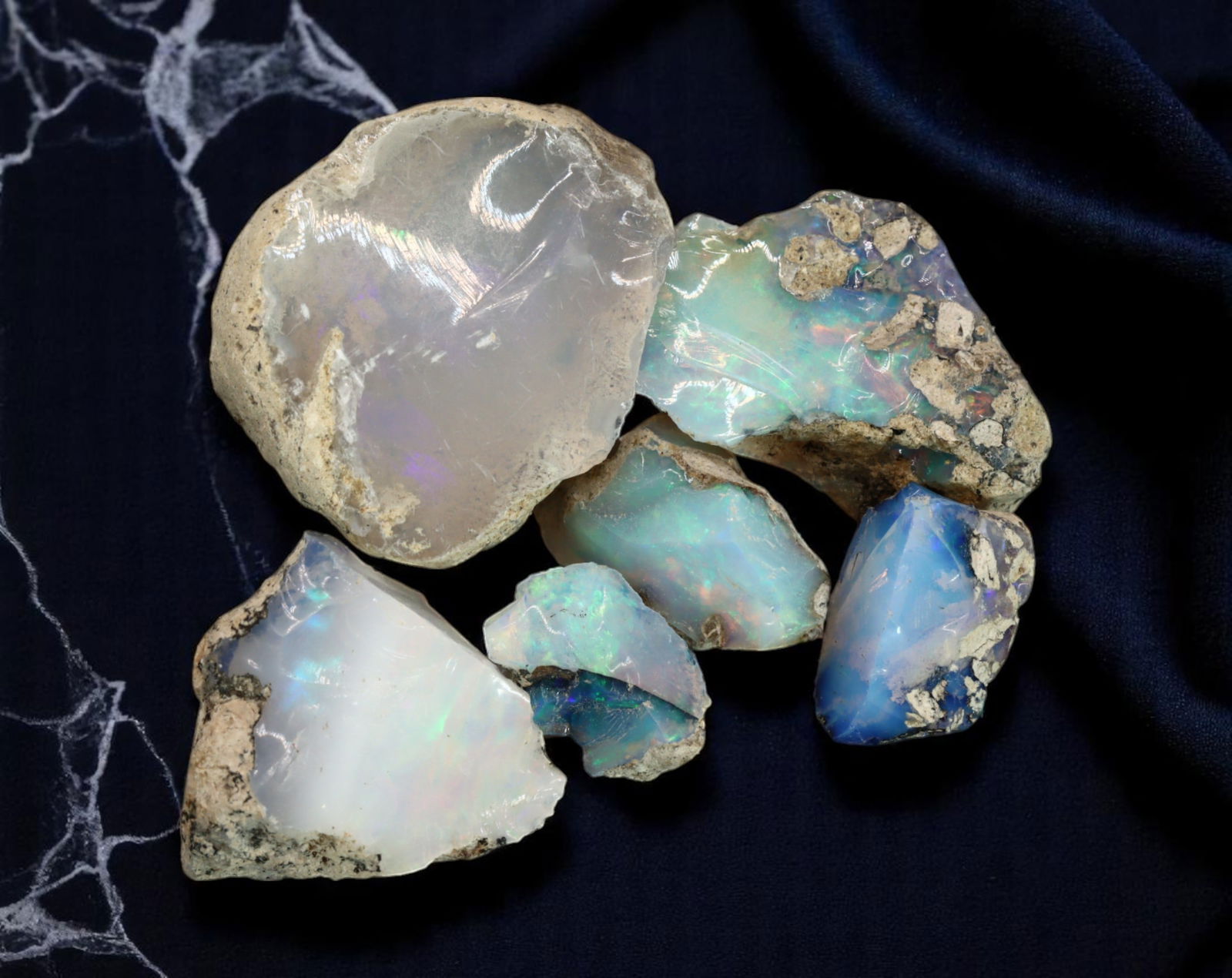 GEM LOT: Ethiopian Welo Opal Rough - Iridescent Play-of-Color in Matrix, Mixed Forms (14g) (1 of 1)