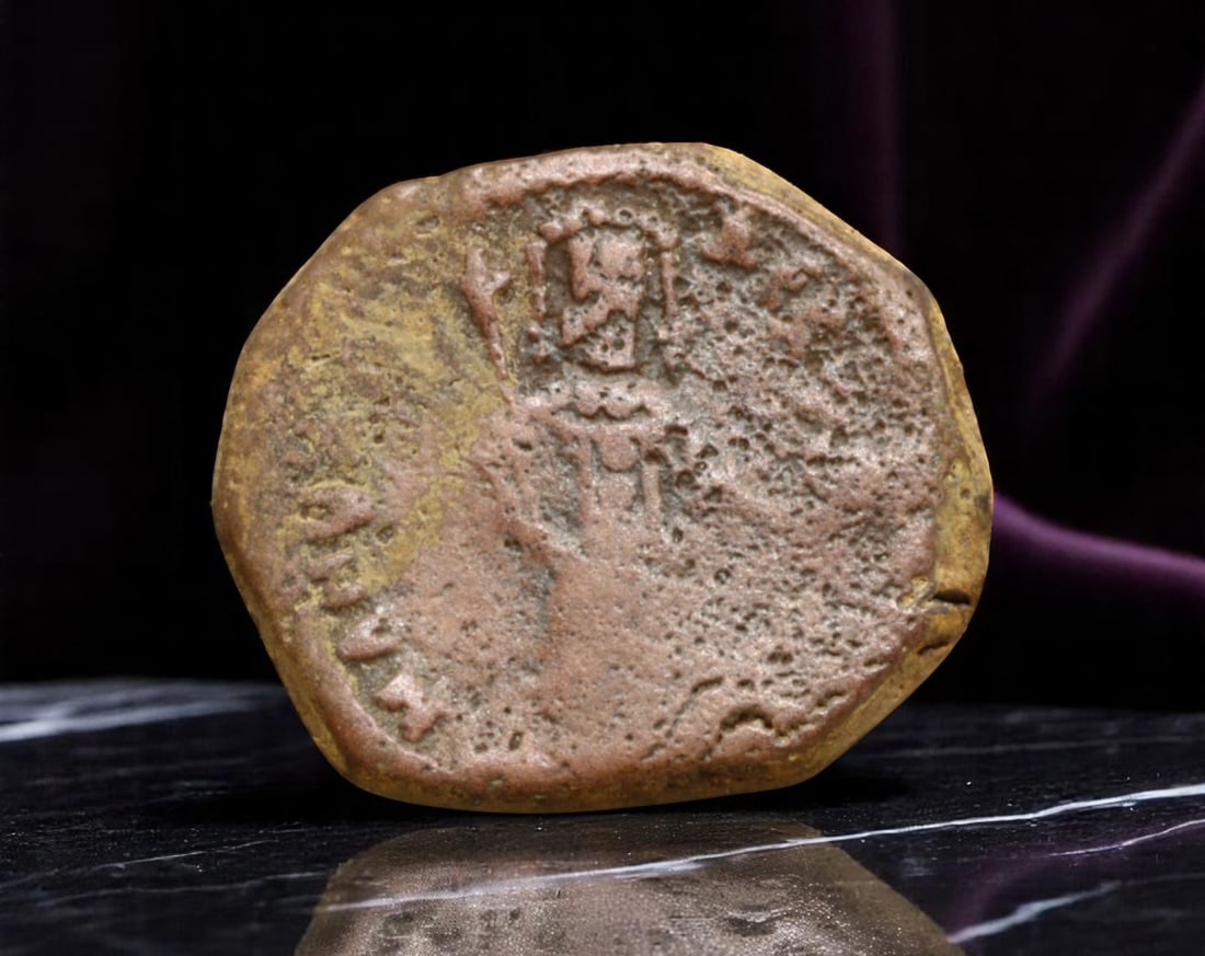 BYZANTINE: Heraclius & Heraclius Constantine - Imperial Continuity AE Follis Coin, 610-641 CE, 18mm (1 of 2)