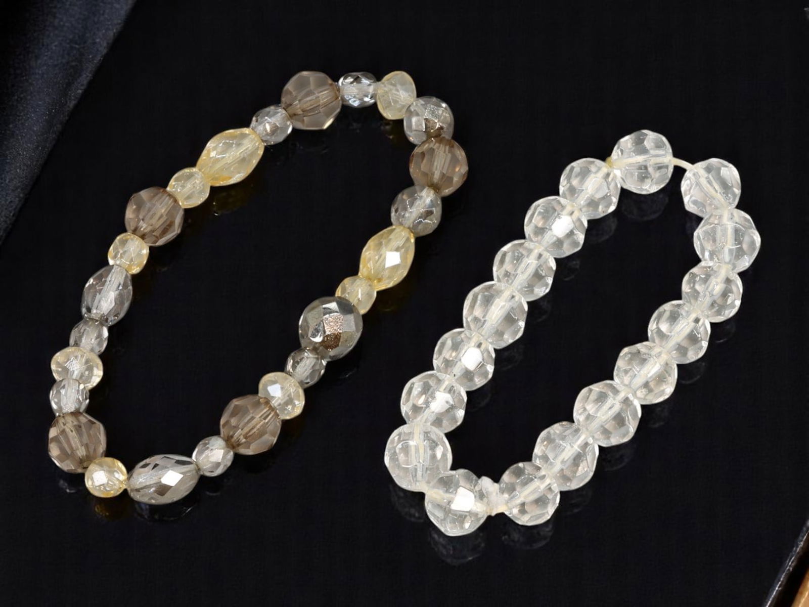 Pair of Faceted Glass Bead Stretch Bracelets, 16-18cm (1 of 1)
