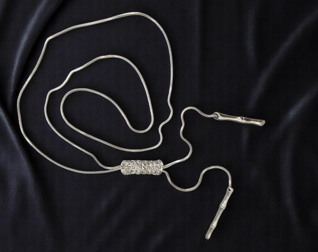 Modern Minimalism - Crystal Cylinder Slider Necklace, 90cm (1 of 2)