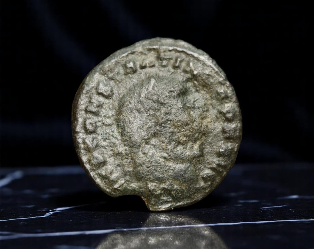 ROMAN EMPIRE: Ancient AE Coin Bronze Issue, 20mm: Issued during one of the most transformative epochs of the Roman Empire, this bronze coin embodies the endurance and adaptability of Roman statecraft across centuries. Its compact flan and timeworn su