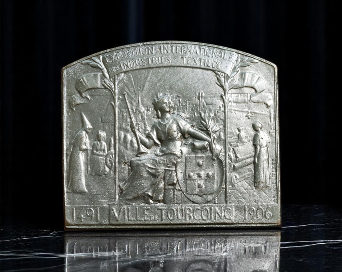 FRANCE: Industrial Revival - Exposition Internationale des Industries Textiles Medal, 1906, 50x43mm (1 of 2)