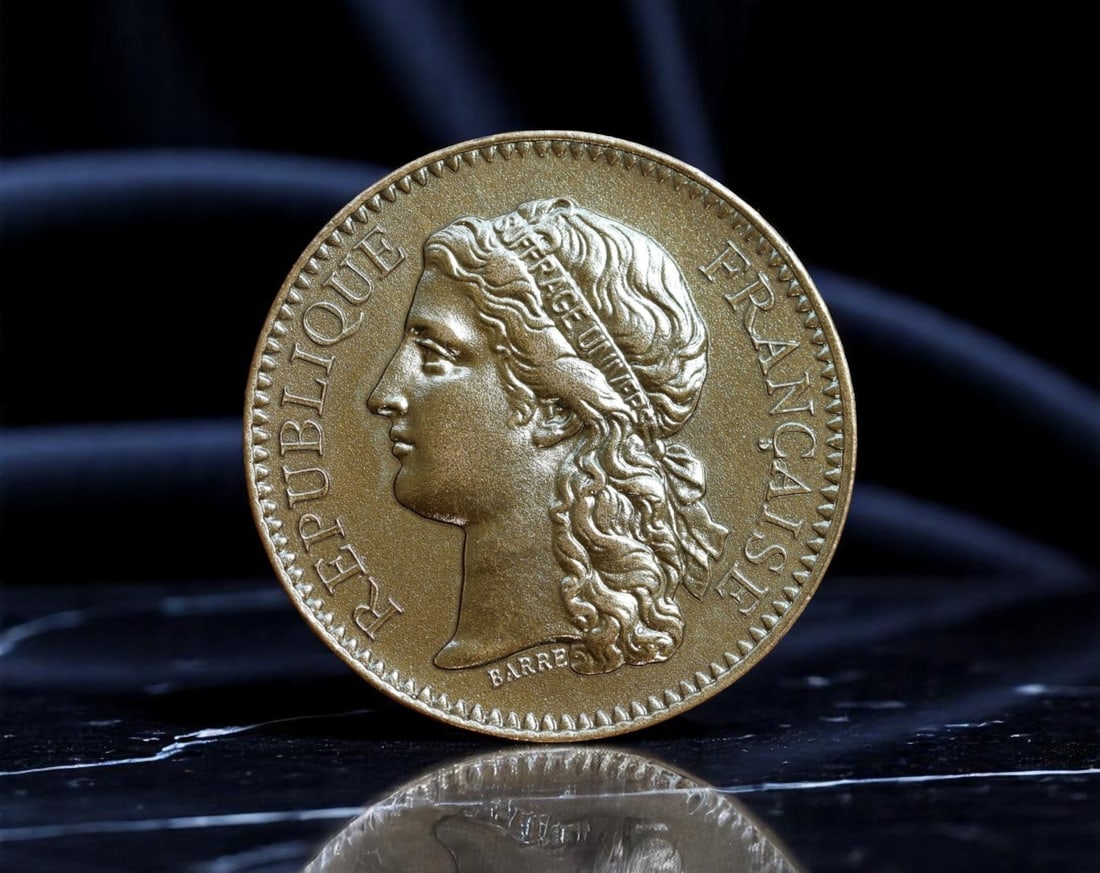 FRANCE: Republican Virtue - Paris World's Fair Mint Exhibit Medal, 1878, 30mm (1 of 2)
