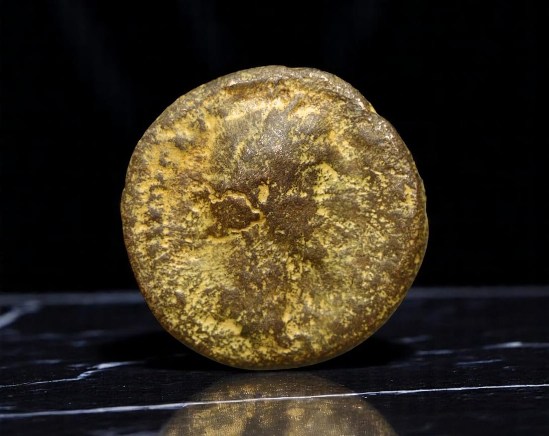 ROMAN EMPIRE: Ancient AE Coin Bronze Issue, 26mm: Issued during one of the most transformative epochs of the Roman Empire, this bronze coin embodies the endurance and adaptability of Roman statecraft across centuries. Its compact flan and timeworn su