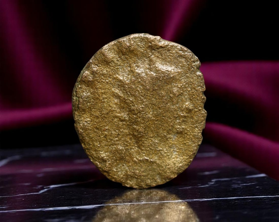 ROMAN EMPIRE: AE Coin Bronze Issue, 18mm: Issued during one of the most transformative epochs of the Roman Empire, this bronze coin embodies the endurance and adaptability of Roman statecraft across centuries. Its compact flan and timeworn su