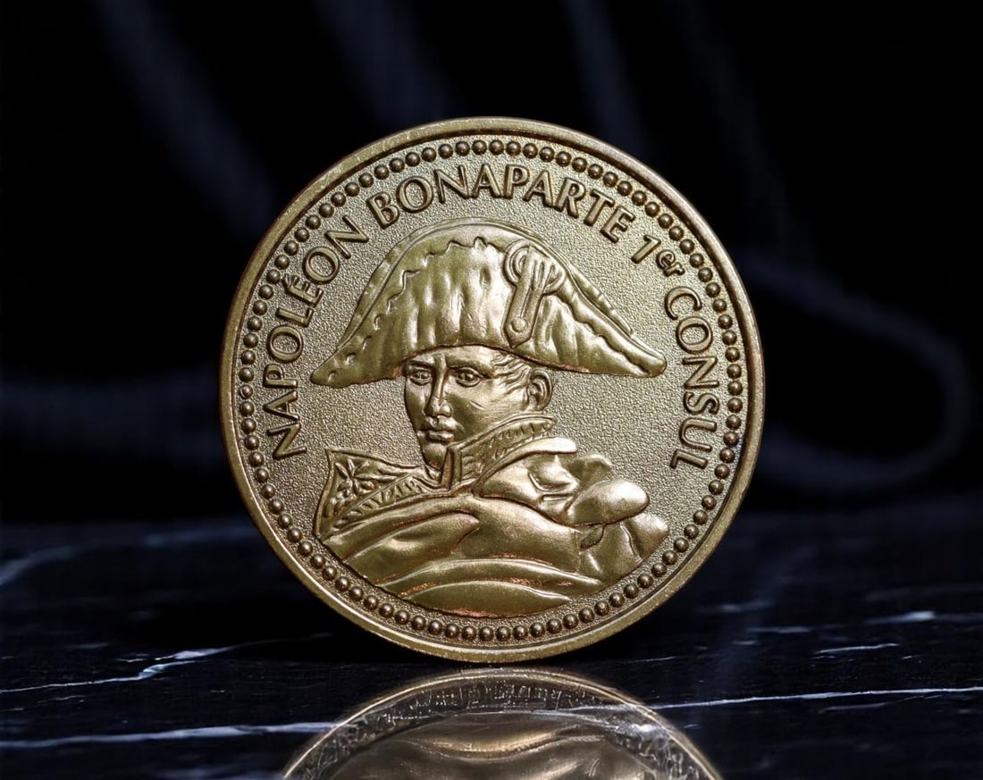 FRANCE: Napoleonic Ascendancy - Bonaparte 1st Consul Commemorative Coin, ca. 19th-20th c., 35mm (1 of 2)