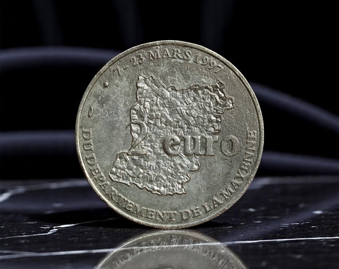 FRANCE: La Mayenne - Euro Awareness Regional Commemorative Coin, 1997, 30mm (1 of 2)