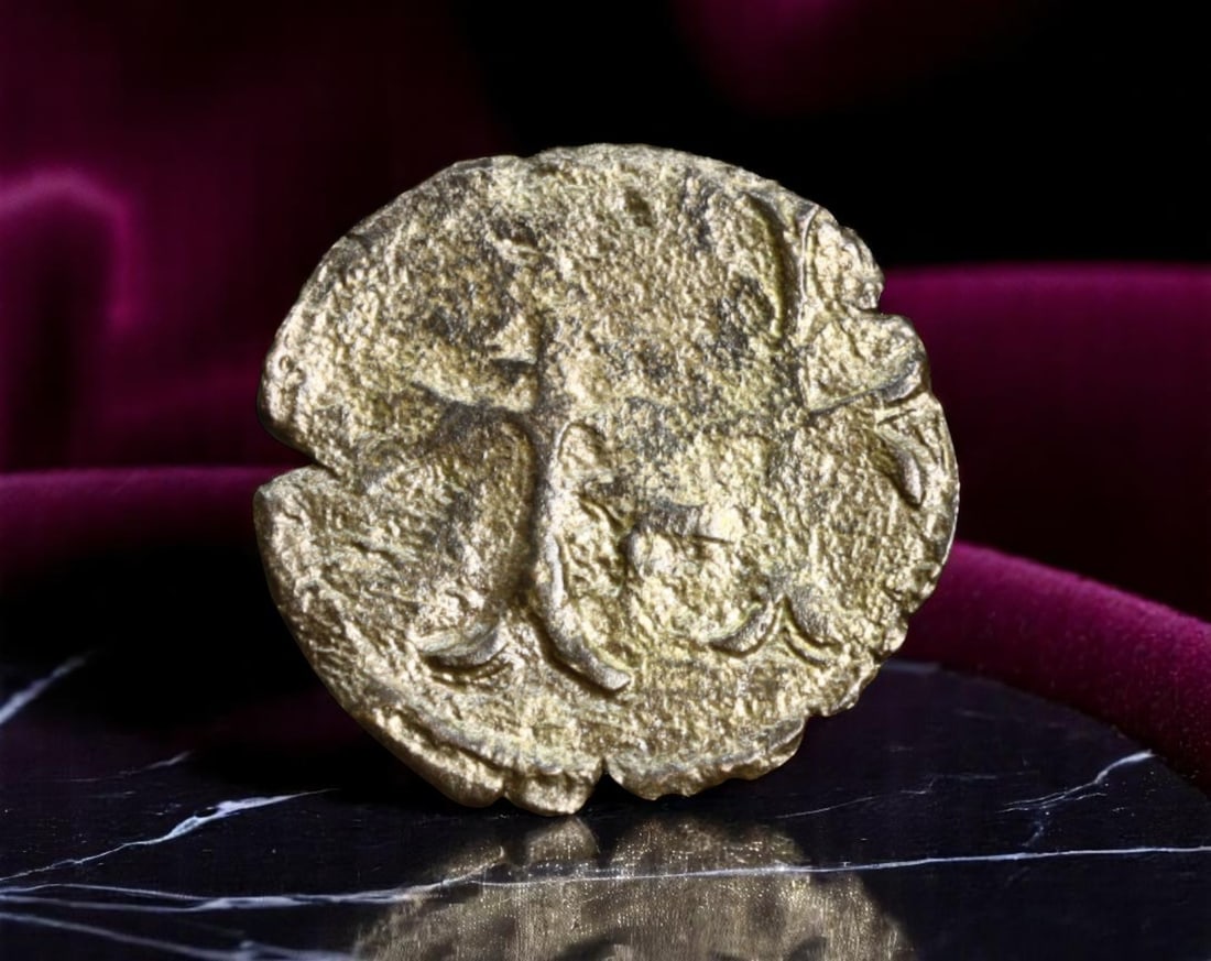 HUNGARY: Sigismund of Luxemburg - Double-Barred Cross Quarting Coin, c.1387-1437 (13mm): Issued under the reign of Sigismund of Luxemburg, King of Hungary from 1387 to 1437, this silver billon quarting (1/4 denar) displays a stylized double-barred cross on the reverse-a symbol associated 