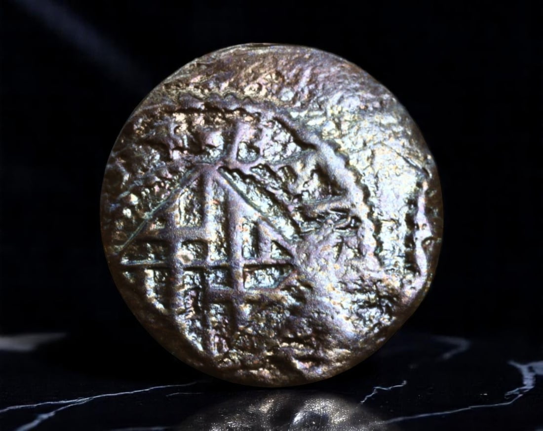 CATALONIA: Philip IV - City of Barcelona Ardite Coin, 1640, 16mm: Struck in the pivotal year of 1640 during the Catalan Revolt, this copper Ardite from Barcelona bears both political and geographic symbolism. The obverse presents a stylized left-facing bust flanked 
