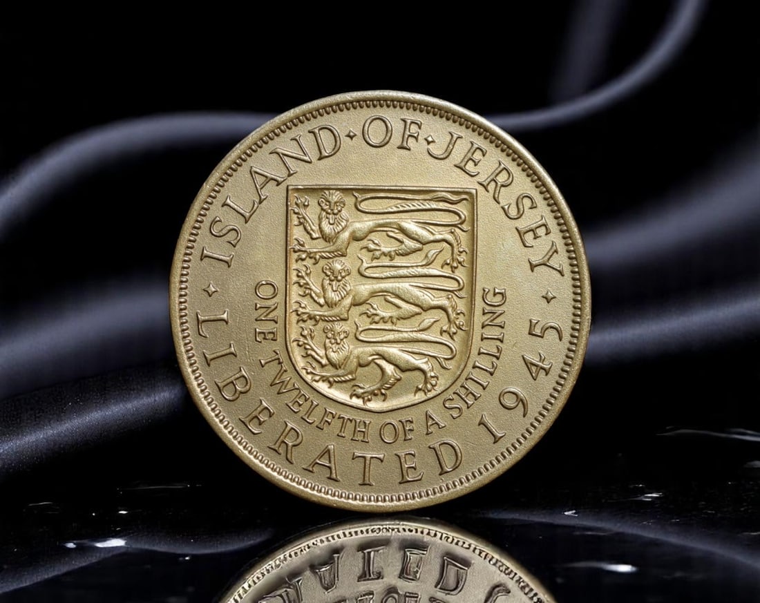 BRITISH ISLES/JERSEY: King George VI Liberation Commemorative One Twelfth Shilling Coin, 1945, 31mm (1 of 2)