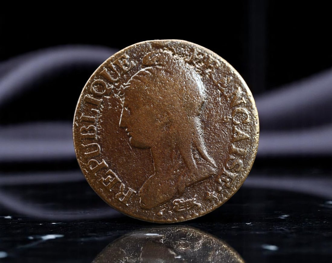 FRANCE: Republican Virtue - Liberty Head 5 Centimes Coin, AN 8 A Paris Mint, 18mm (1 of 2)