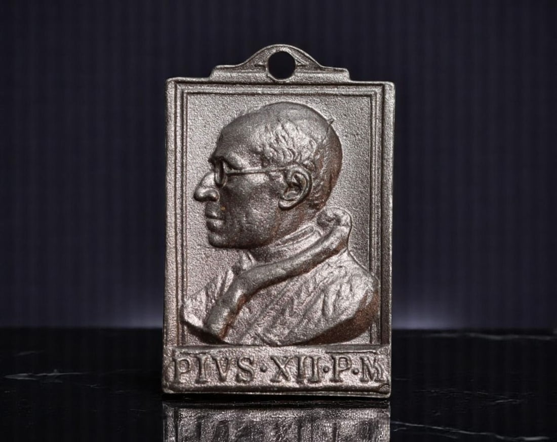 VATICAN: Pope Pius XII & Blessed Vedruna - Canonization Commemorative Devotional Medal, 1950s, 21mm (1 of 2)