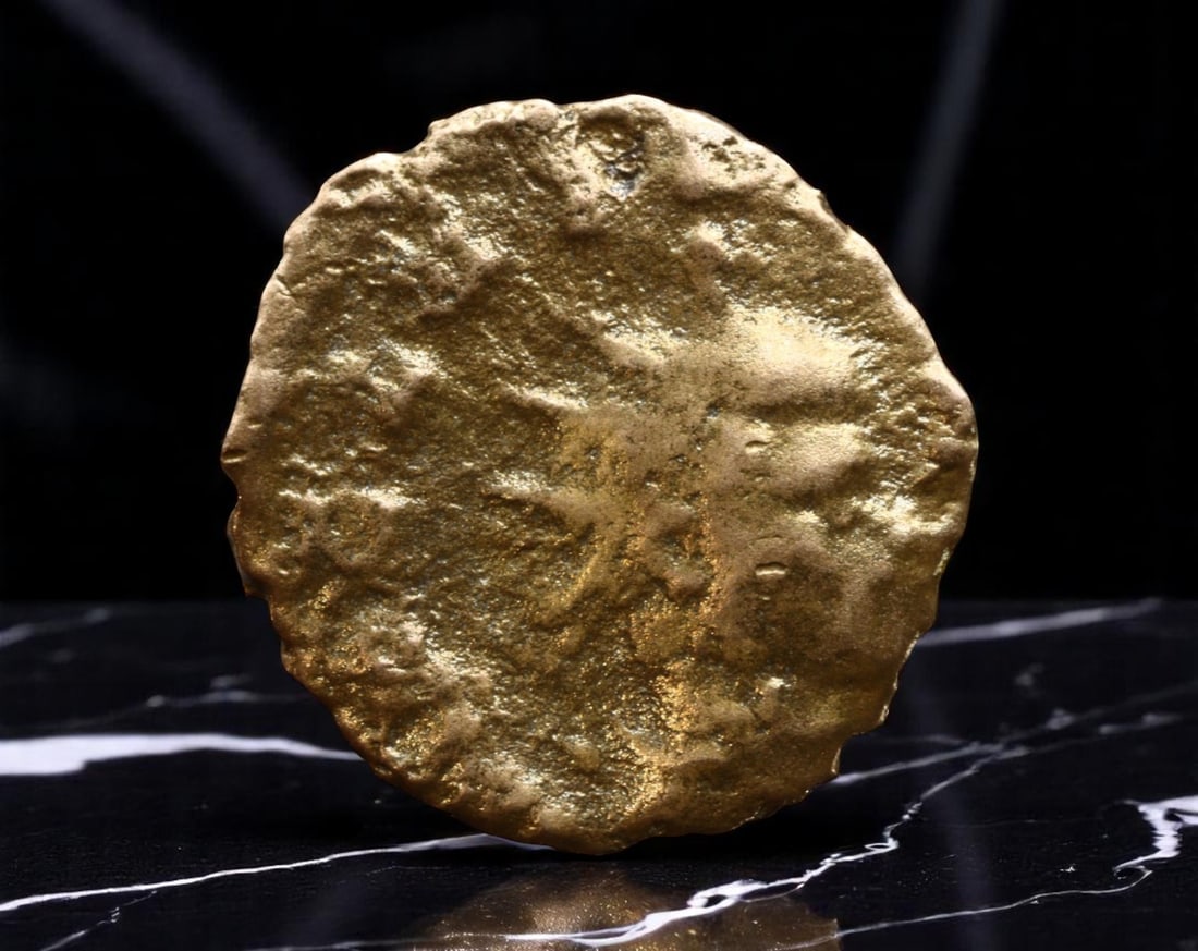 ROMAN EMPIRE: Ancient AE Coin Bronze Issue, 16mm: Issued during one of the most transformative epochs of the Roman Empire, this bronze coin embodies the endurance and adaptability of Roman statecraft across centuries. Its compact flan and timeworn su