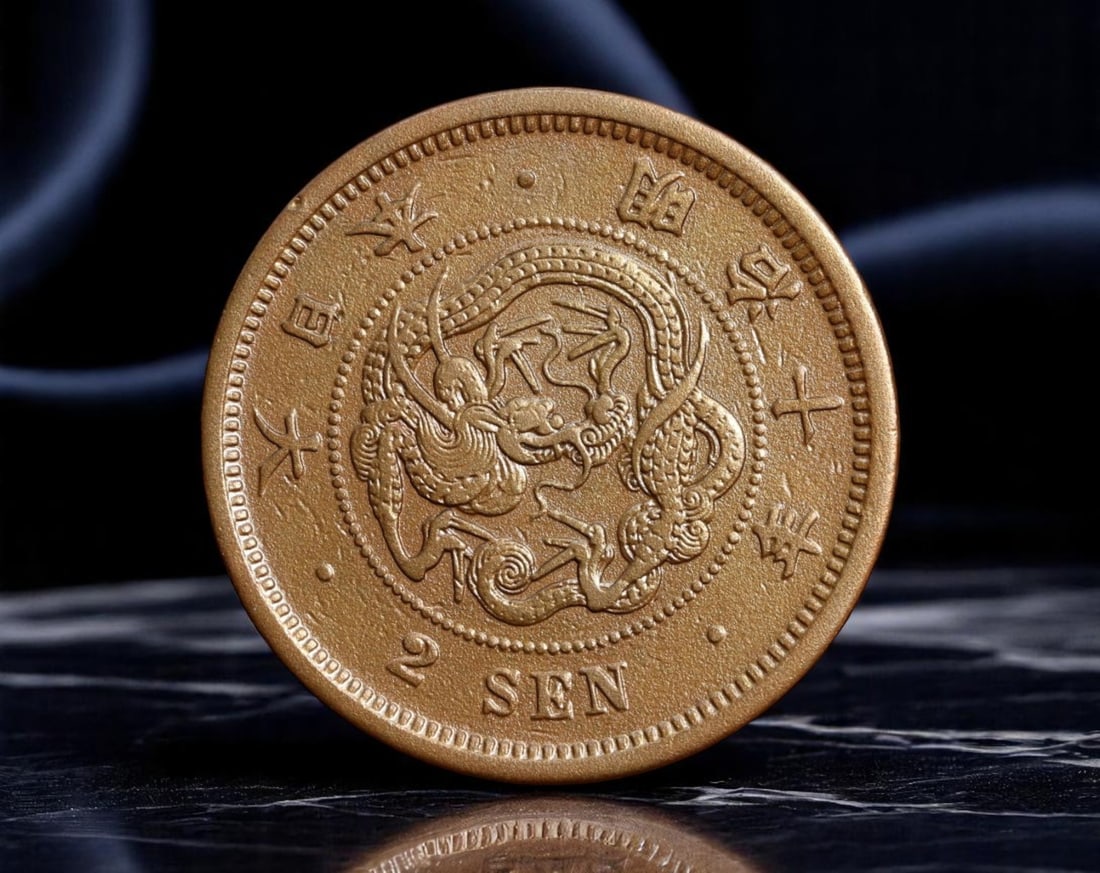 JAPAN/MEIJI ERA: Imperial Dragon - 2 Sen Coin, Meiji Year 10 (1877), 32mm (1 of 2)