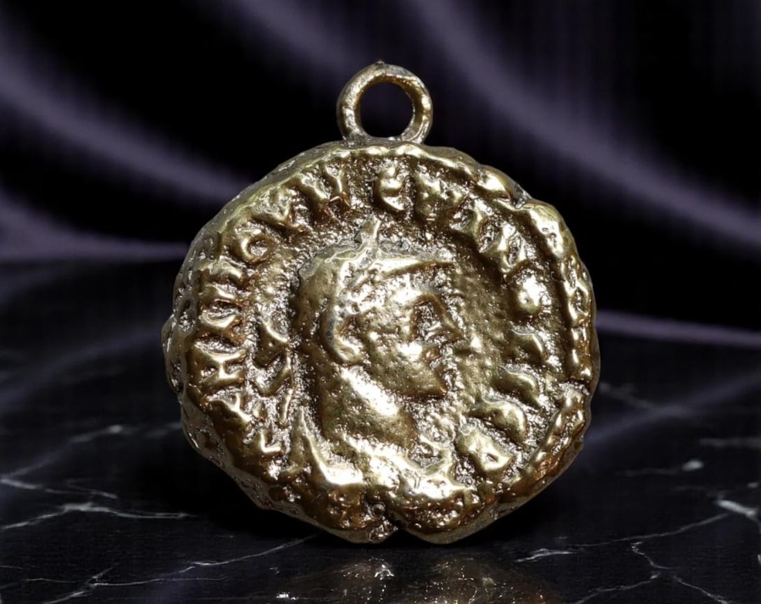 ROMAN THEME: Imperial Reverence - 'Emperor and Victory' Locket-Style Charm Coin, Modern Era, 19mm: Evoking the visual grandeur of ancient Rome, this locket-style coin charm channels the imperial majesty of the silver denarii once issued under Rome's most iconic emperors. Featuring a high-relief bus