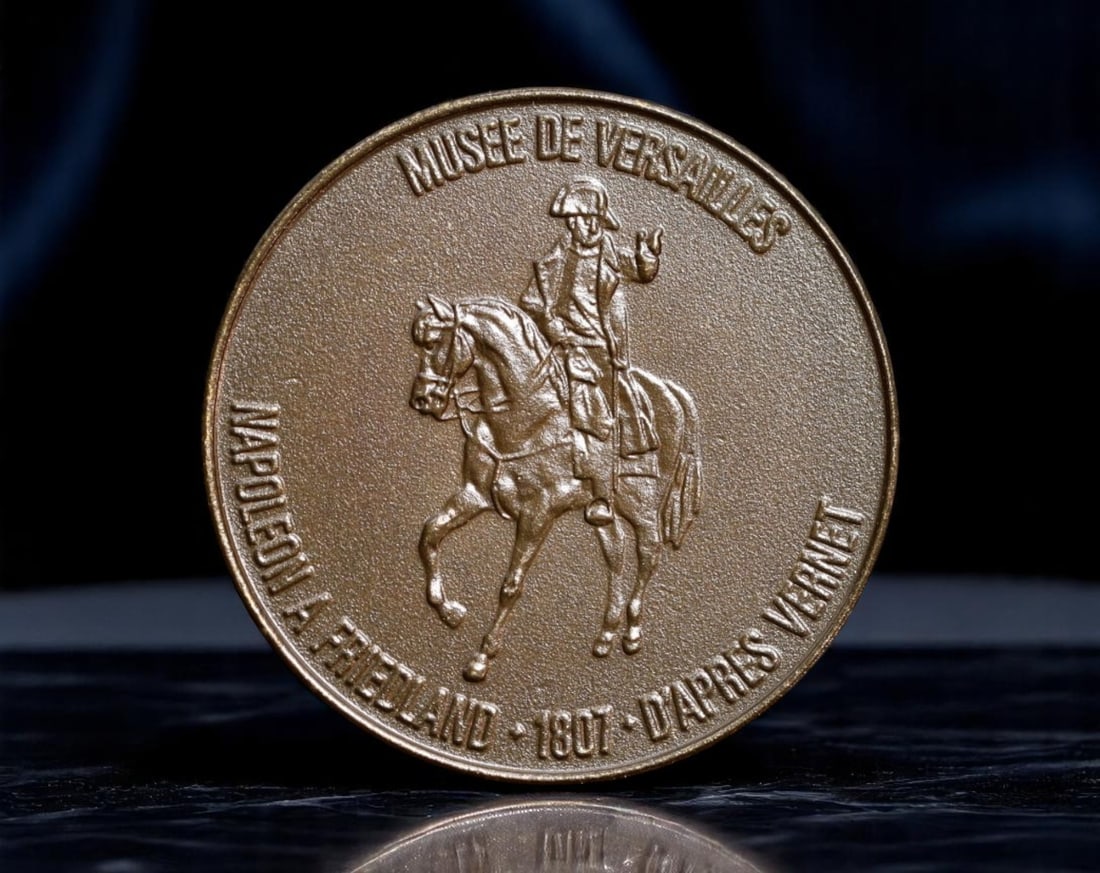 FRANCE: Napoleonic Commemoration - Versailles Museum 'Napoleon at Friedland' Medal, 1969, 25mm (1 of 2)