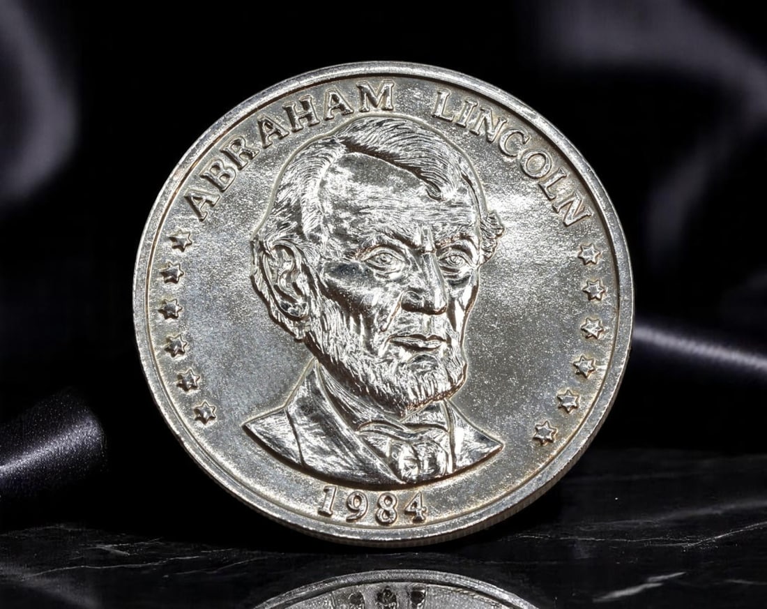 USA: Abraham Lincoln - 175th Anniversary Commemorative Coin, 1984 (39mm) (1 of 2)