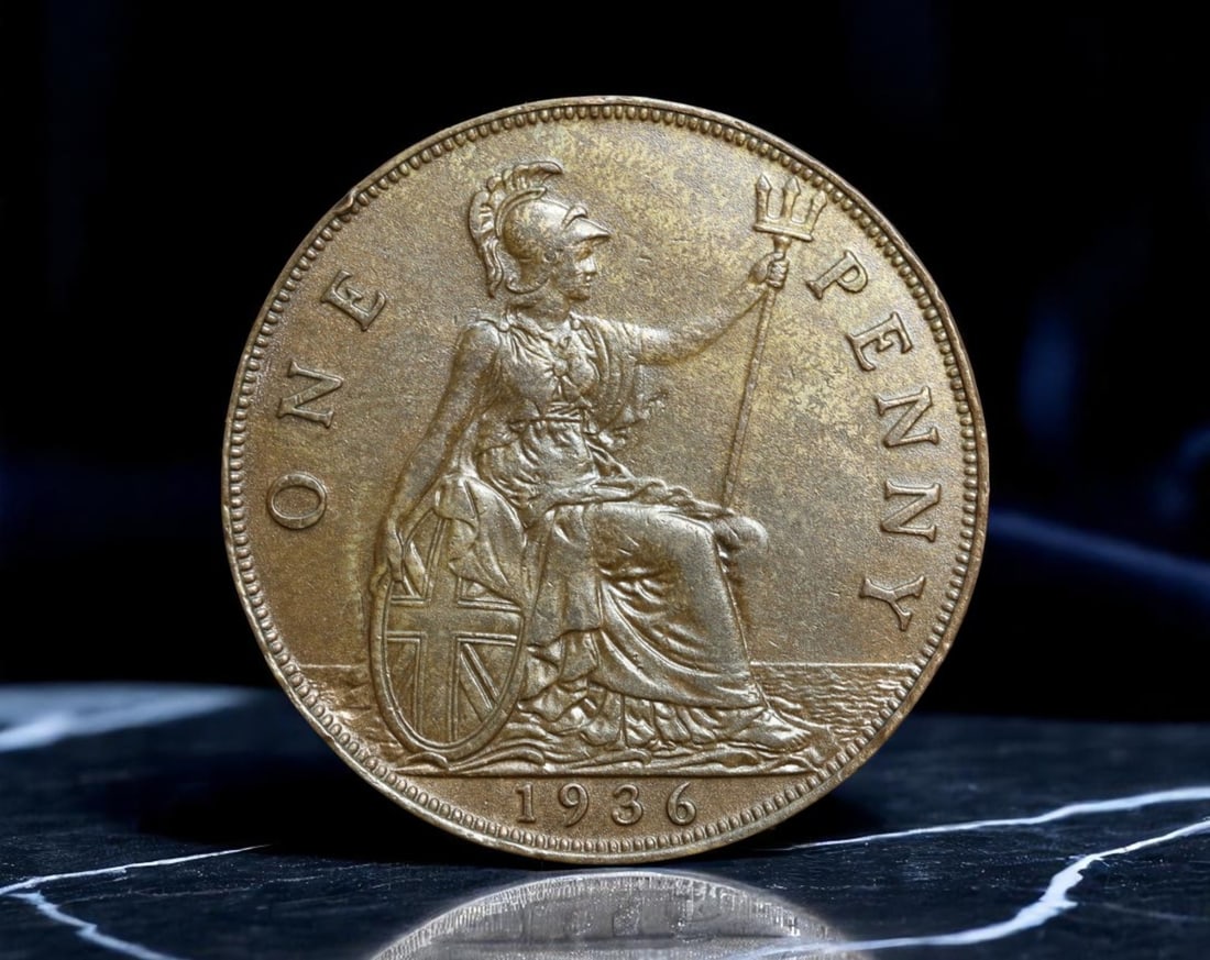 UNITED KINGDOM: George V - One Penny Coin, 1936 (31mm) (1 of 2)