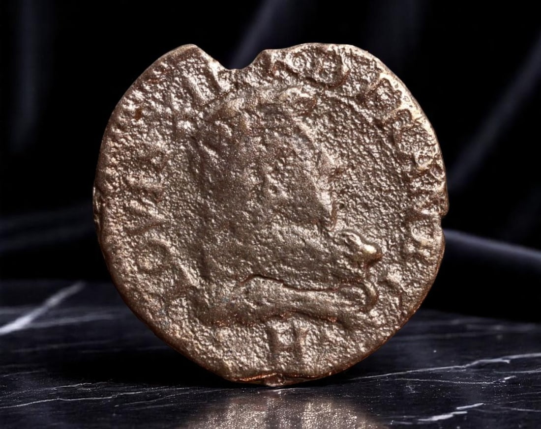 ROMAN EMPIRE: Ancient AE Coin Bronze Issue, 18mm: Issued during one of the most transformative epochs of the Roman Empire, this bronze coin embodies the endurance and adaptability of Roman statecraft across centuries. Its compact flan and timeworn su