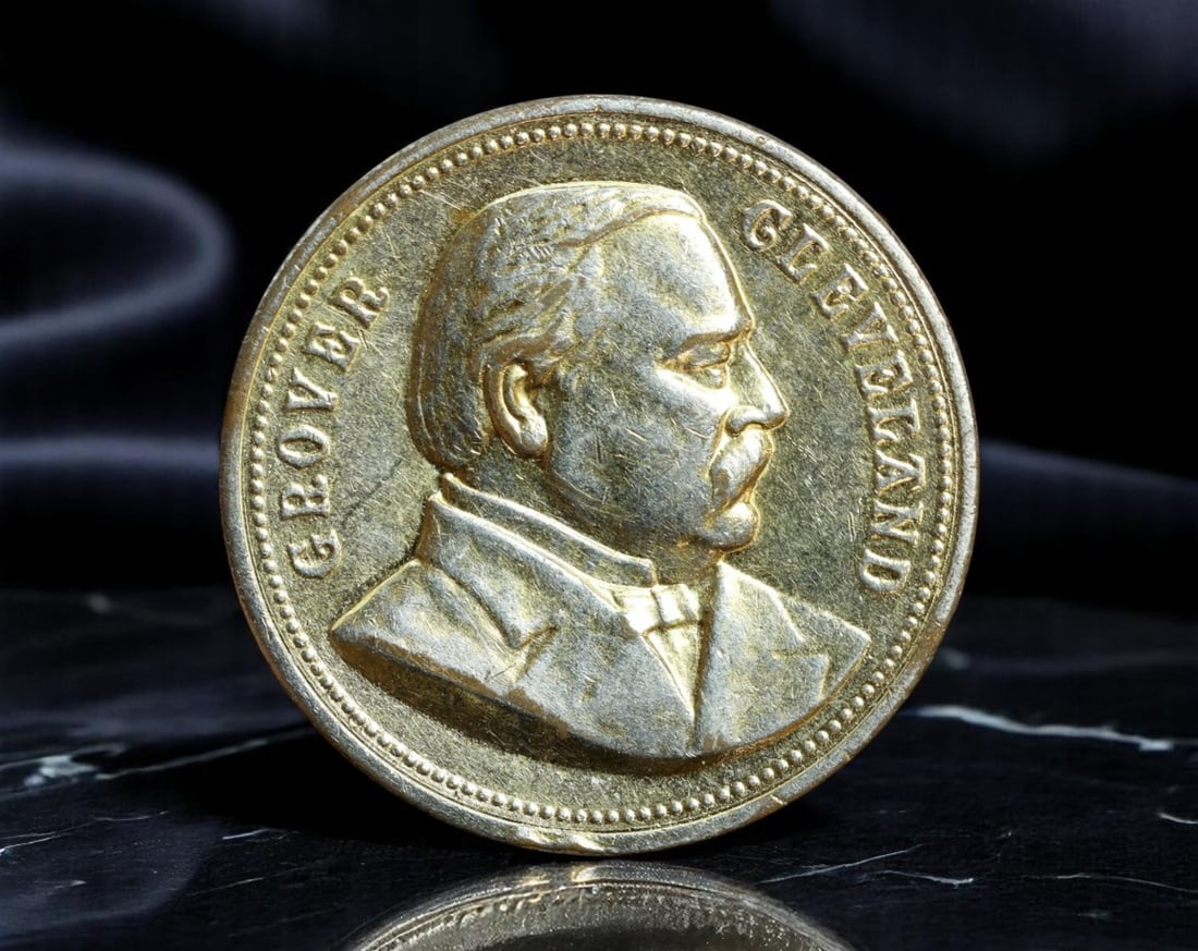 UNITED STATES: Grover Cleveland - Presidential Inauguration Medallic Token, 1885 & 1893 (34mm, (1 of 2)
