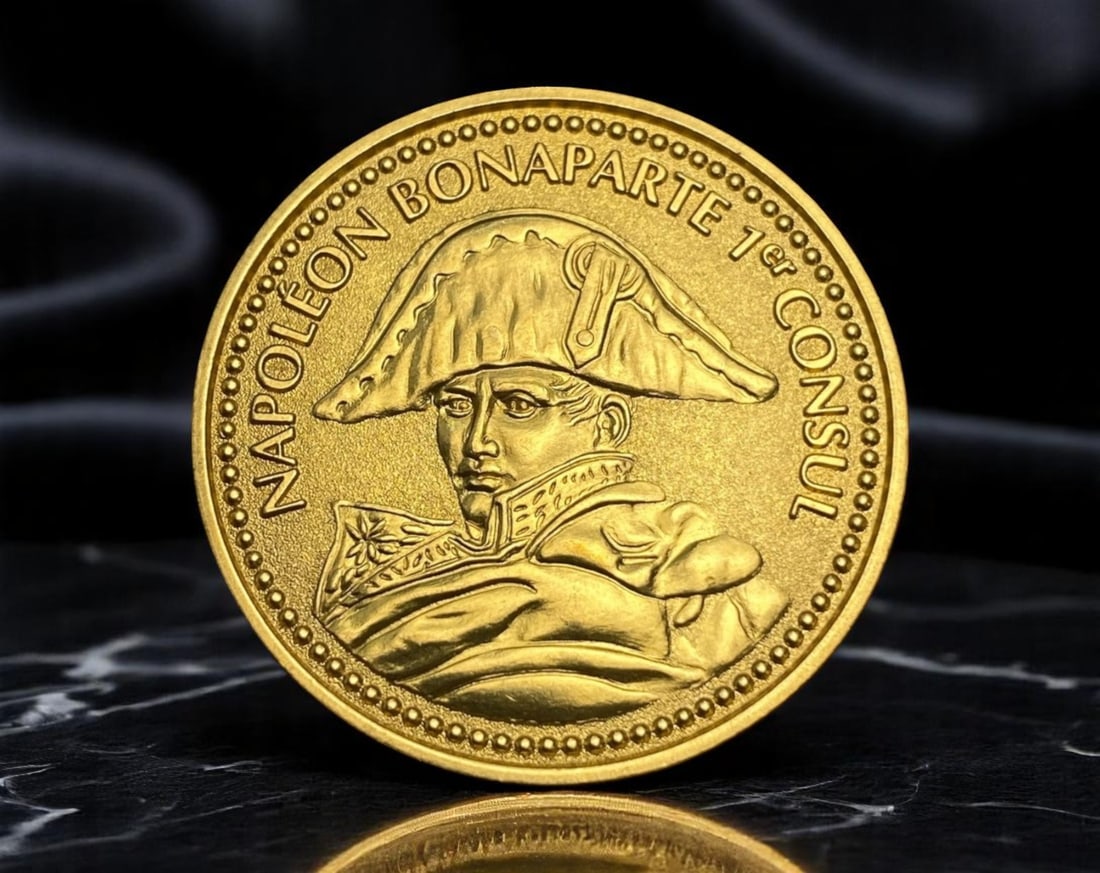 FRANCE: Napoleonic Ascendancy - Bonaparte 1er Consul Commemorative Coin, c. Early 2000s, 35mm (1 of 2)