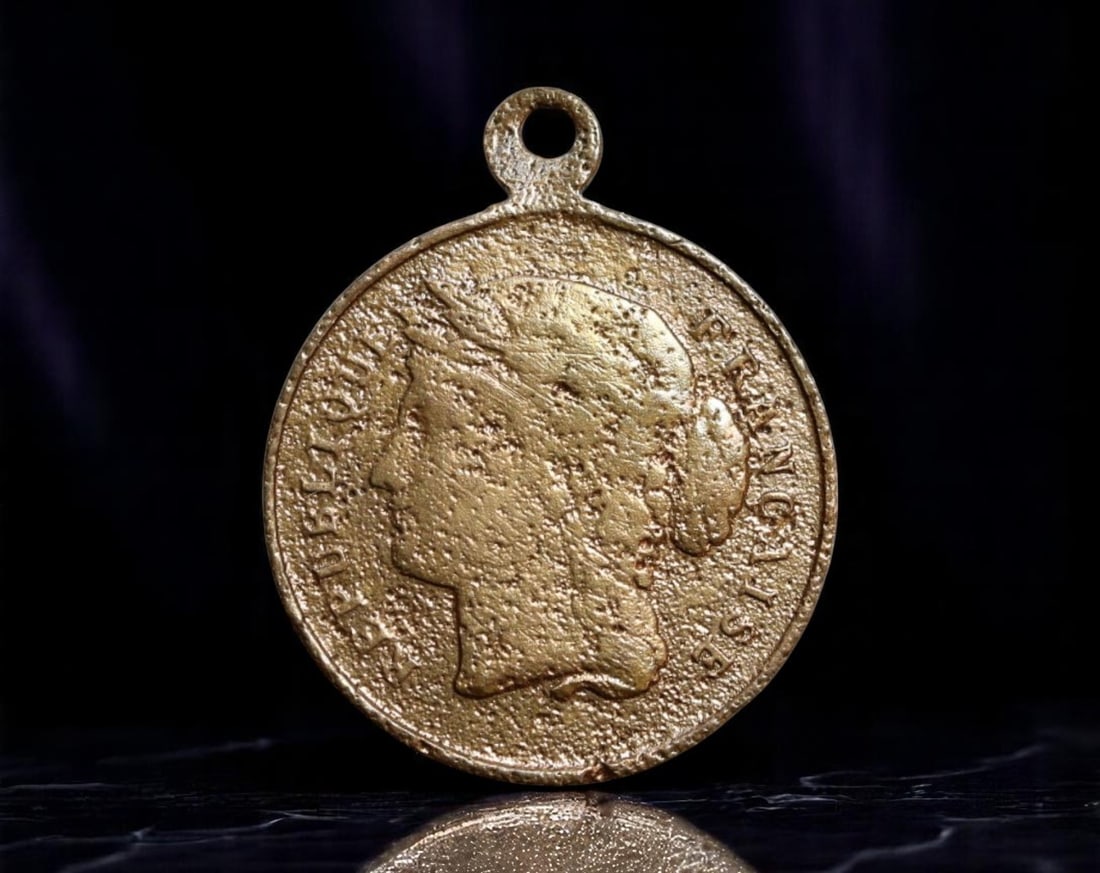 FRANCE: Marianne - Bastille Day National Fete Souvenir Medal, 1884, 18mm (1 of 2)